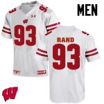 Men's Wisconsin Badgers NCAA #93 Garrett Rand White Authentic Under Armour Stitched College Football Jersey RL31K51NG
